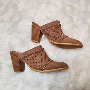 Mi.Im Anthro elevated perforated heeled mules
